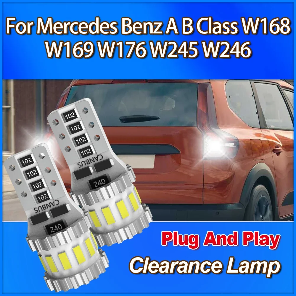 

3400LM T10 W5W LED Clearance Lamp 6000K 360 Degree Lighting Small Light 12V For Mercedes Benz A B Class W168 W169 W176 W245 W246