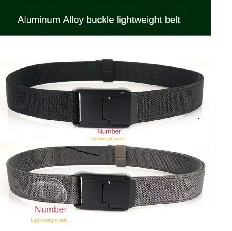 Men's Elastic Tactical Belt for Outdoor Training, Nylon Web Work Belt, No Holes Invisible Belt, 1.5