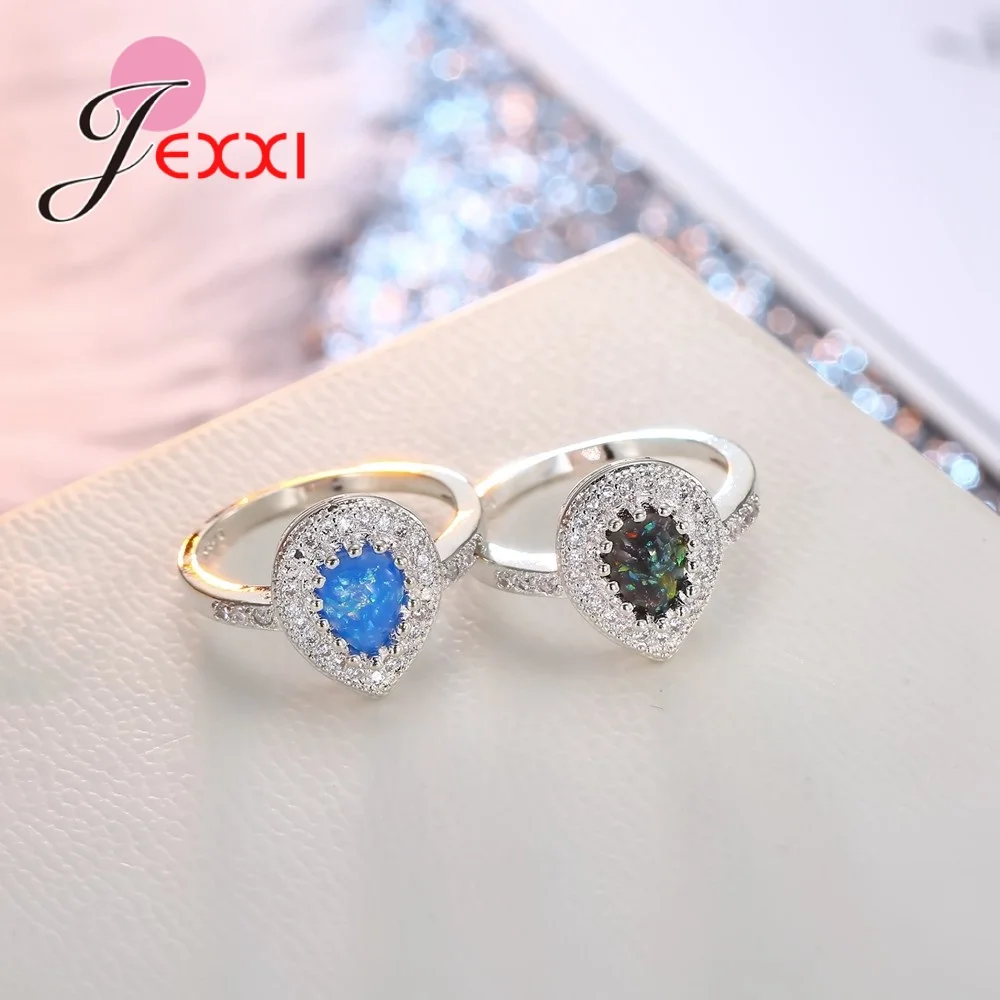 Elegance Good Quality Waterdrop Crystals 925 Sterling Silver Rings Jewelry For Women Wedding Engagement Nice Gifts