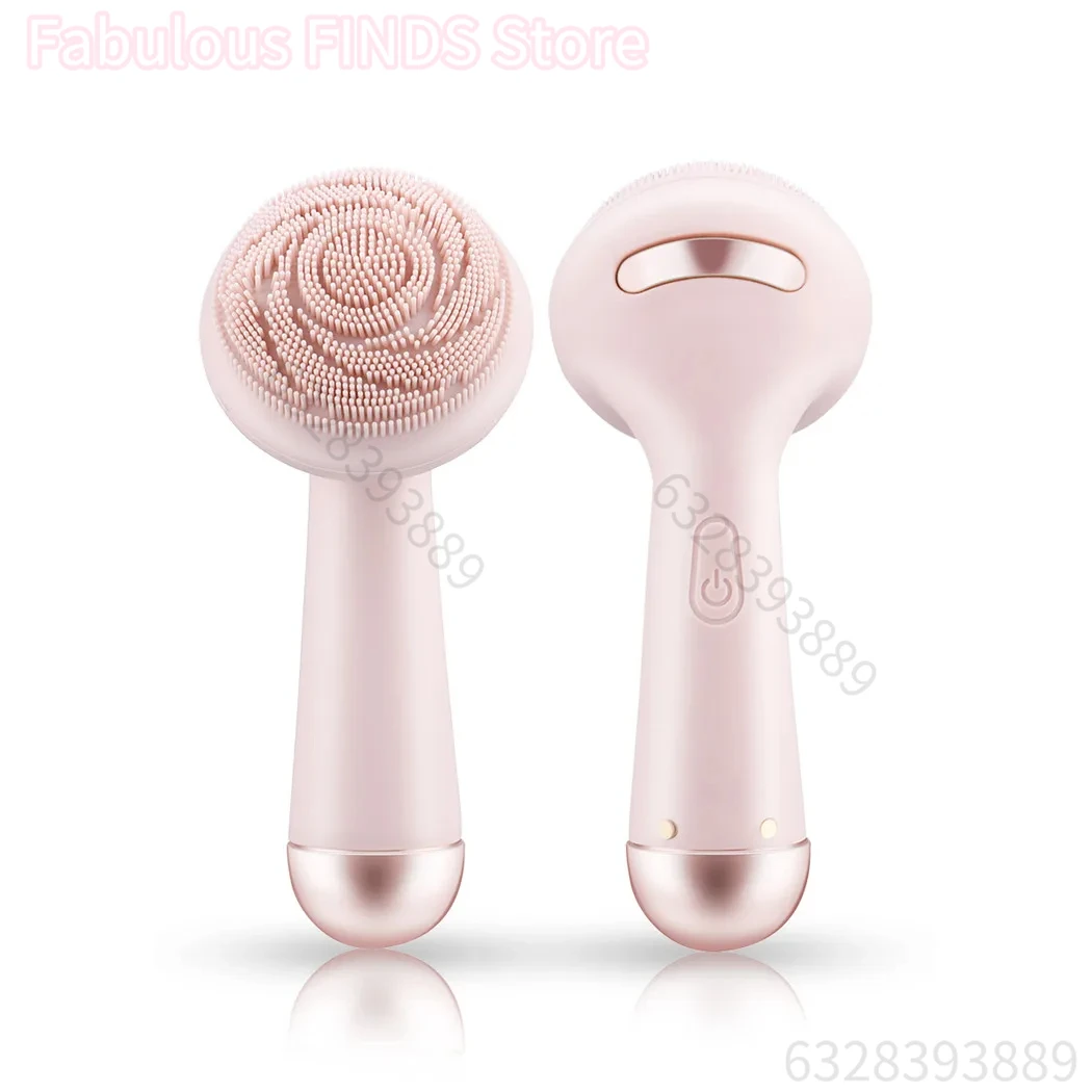 Limpiador de cepillo Facial eléctrico de silicona, rodillo vibratorio, masaje, instrumento de limpieza de poros, herramienta de belleza recargable impermeable