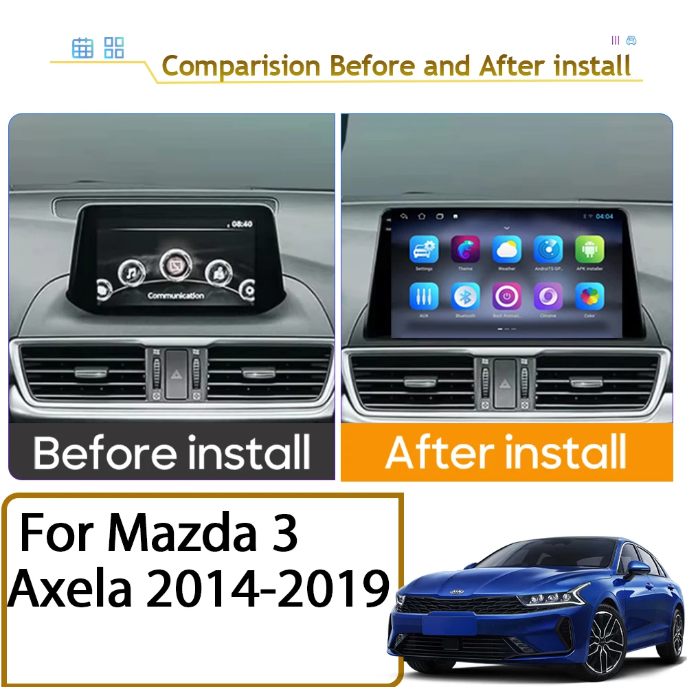 Android Car Radio For Mazda 3 Axela 2014 - 2019 Head Unit Auto Multimedia Player GPS Navigation Stereo  QLED Screen No 2din DVD
