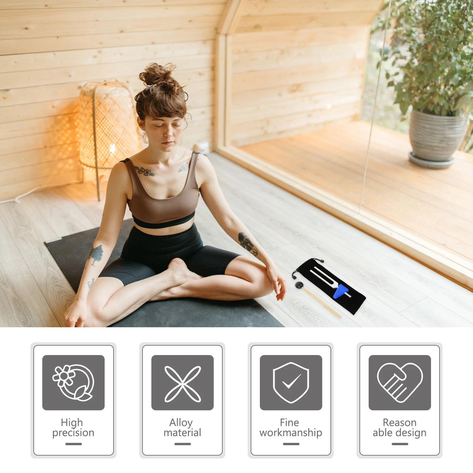 

1 Set Tuning Fork Yoga Therapy Instrument High Precision Aluminum Alloy For Chakra Stress Relief Vibration Sound Healing Tool