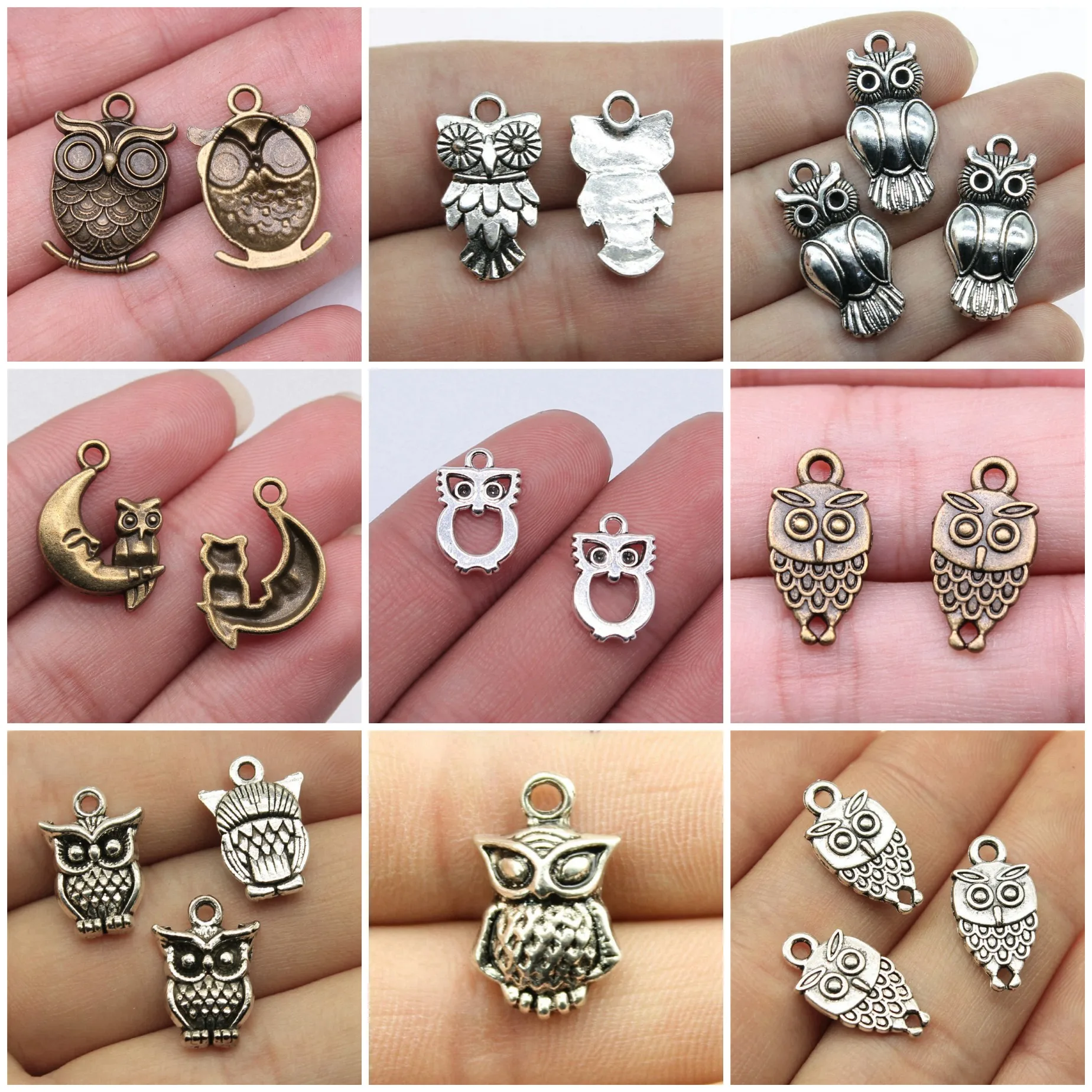 Owl Night Bird Charms Pendant Forest Wildlife Charms For DIY Bracelet Necklace Jewelry Making Supplies Wholesale