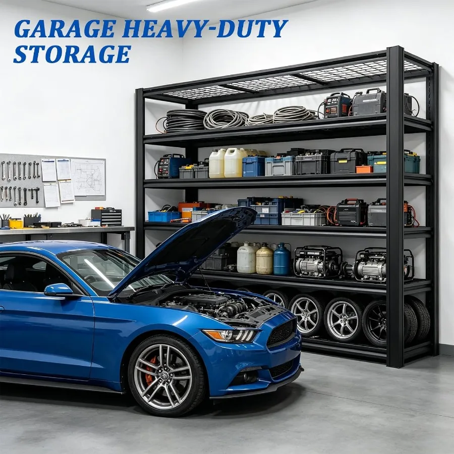 6 Tier Heavy Duty Metal Garage Storage Shelving, D x 84