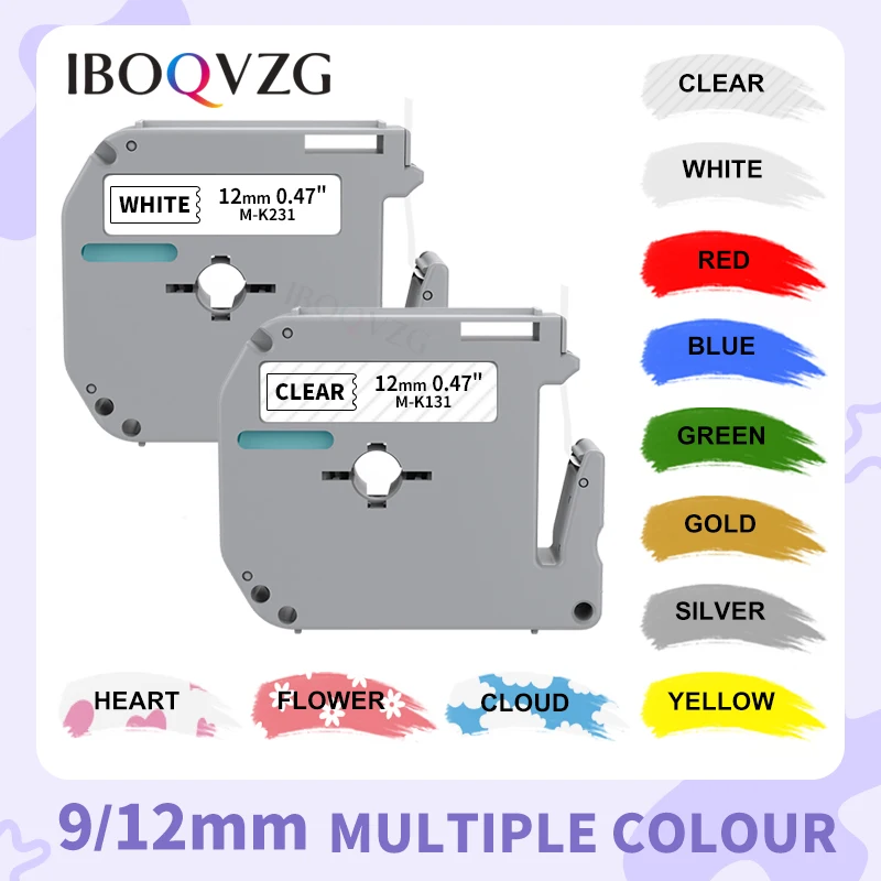 

IBOQVZG 12mm Label Tape M-K231 Compatible for Brother MK 231 MK231 MK-231 631 131 for Brother P-touch PT-70 PT-80 Printer