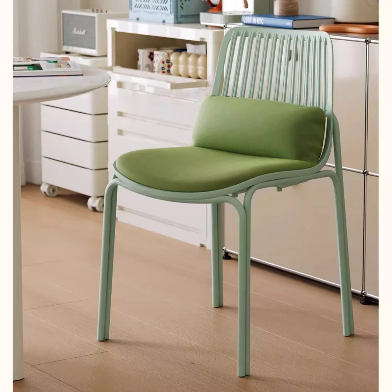 

Nordic Dining Chair Iron Art Household Dopamine Dining Table and Chair Modern Simple Restaurant Outdoor Casual Green