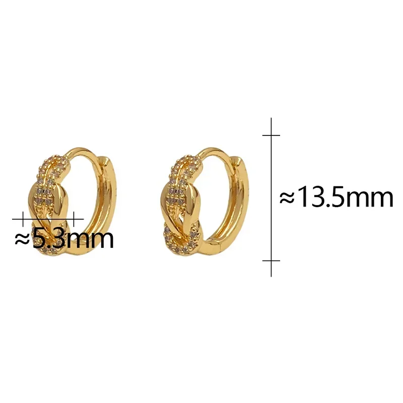 Pendientes de aro con nudo trenzado de circón para mujer, Plata de Ley 925 auténtica, joyería fina minimalista de moda, accesorios de estilo chino