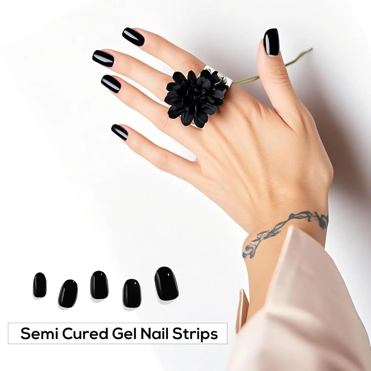 مجموعة شرائط أظافر جل شبه معالجة - 20 قطعة من مانيكير DIY، آمنة للأشعة فوق البنفسجية/LED، تدوم طويلاً، 10 ألوان، سهلة الاستخدام