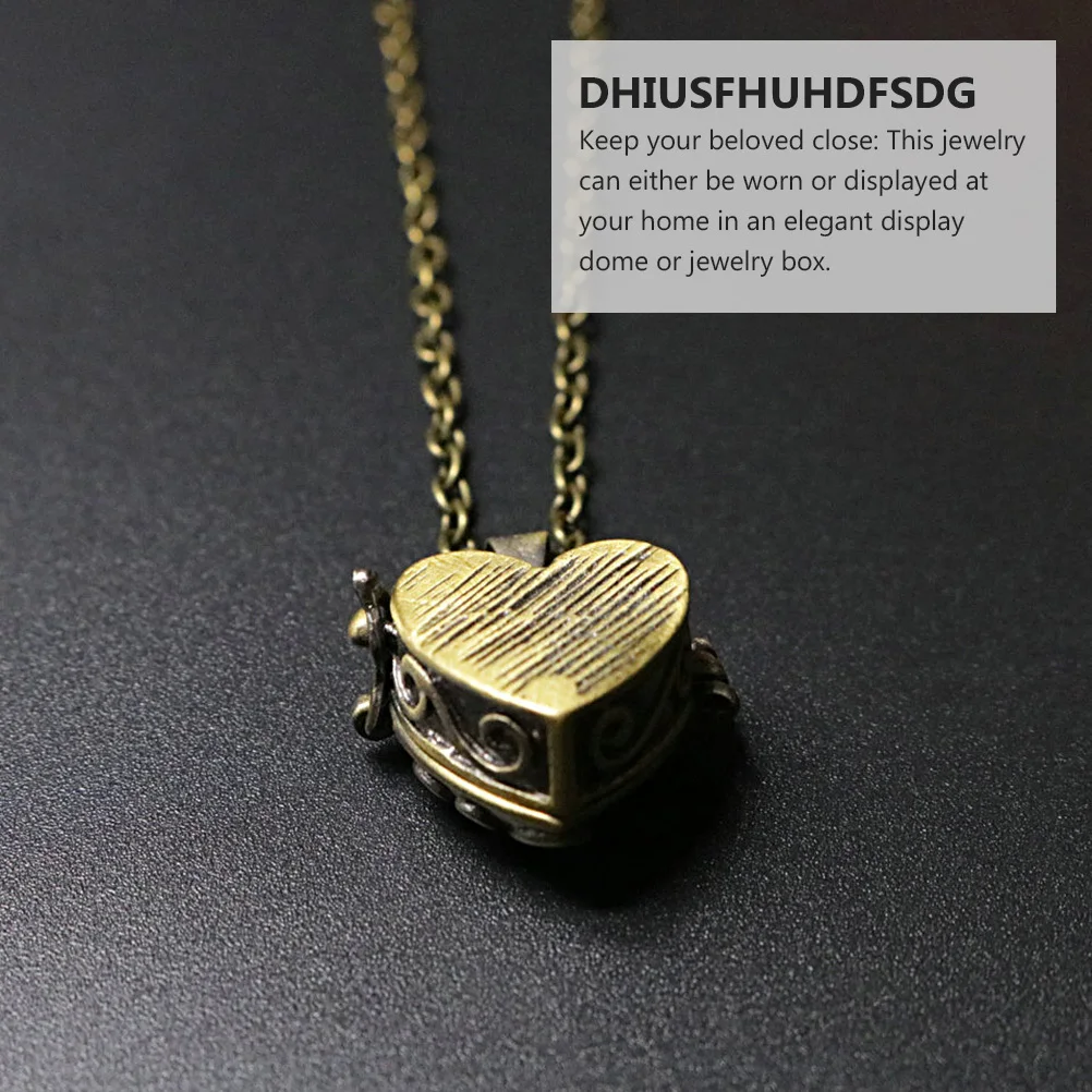 

Heart Shape Copper Pendant Necklace Openable Design Lightweight Love Memorial Pet Ashes Urn Jewelry Dog Urn Storage Containers