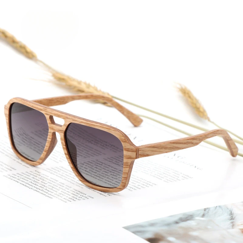 56336 Oak Ebony Retro Wood Fashion Men's Sunglasses Travel Polarized Sunglasses Bamboo wood glasses