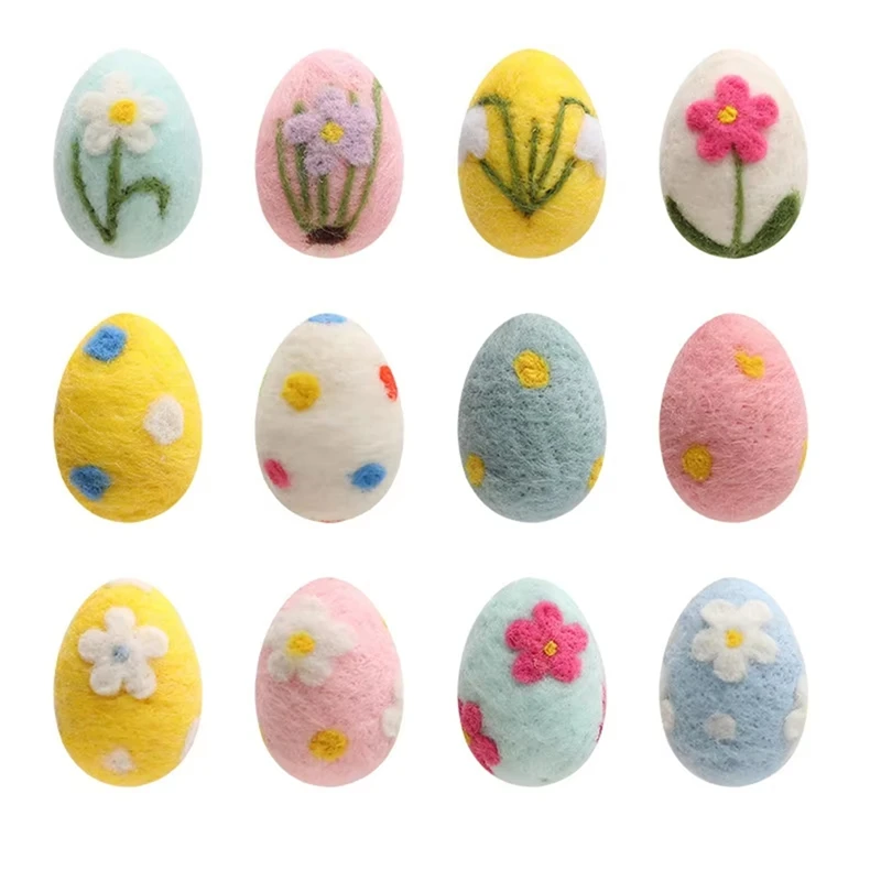 

Easter Egg Decorations Kit Easter Egg With Painted Flowers Hanging Rope For DIY Crafts