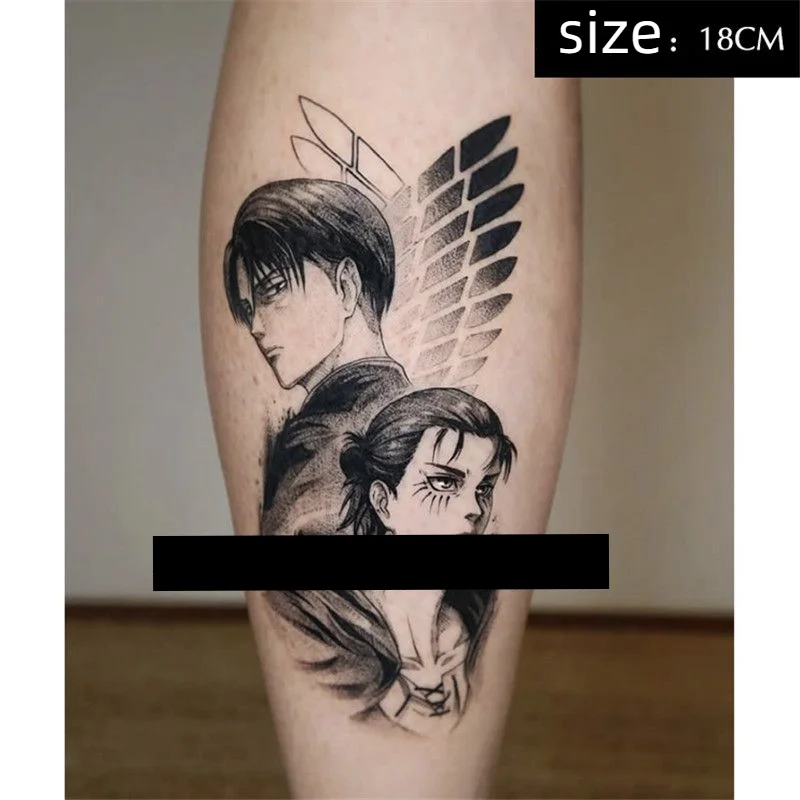 

Luna Store Anime Attack on Titan Eren Levi Temporary Tattoos Cartoon Transfer Tattoo Body Art Waterproof Fake Tatoo Stickers