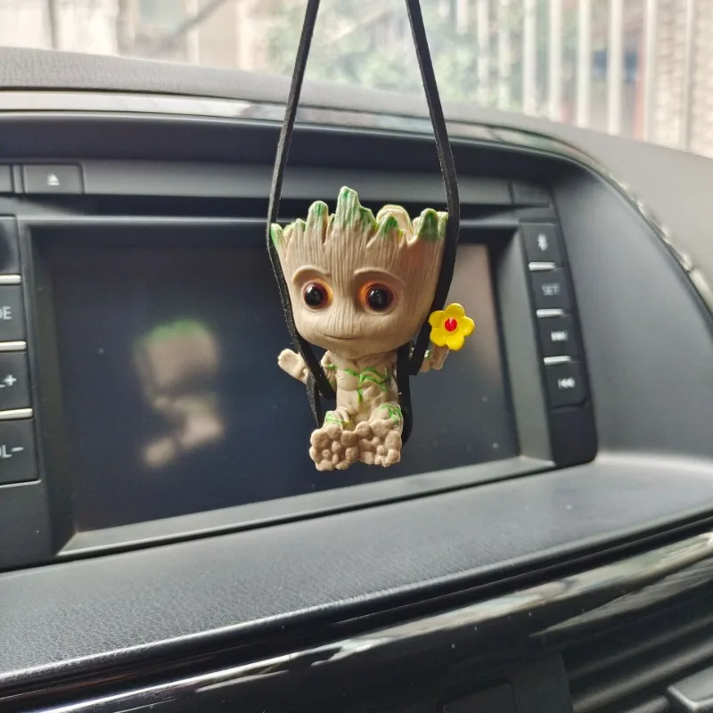 

Marvel Anime Guardians of the Galaxy swing Tree People Groot Car rearview mirror personality Pendant decoration doll model