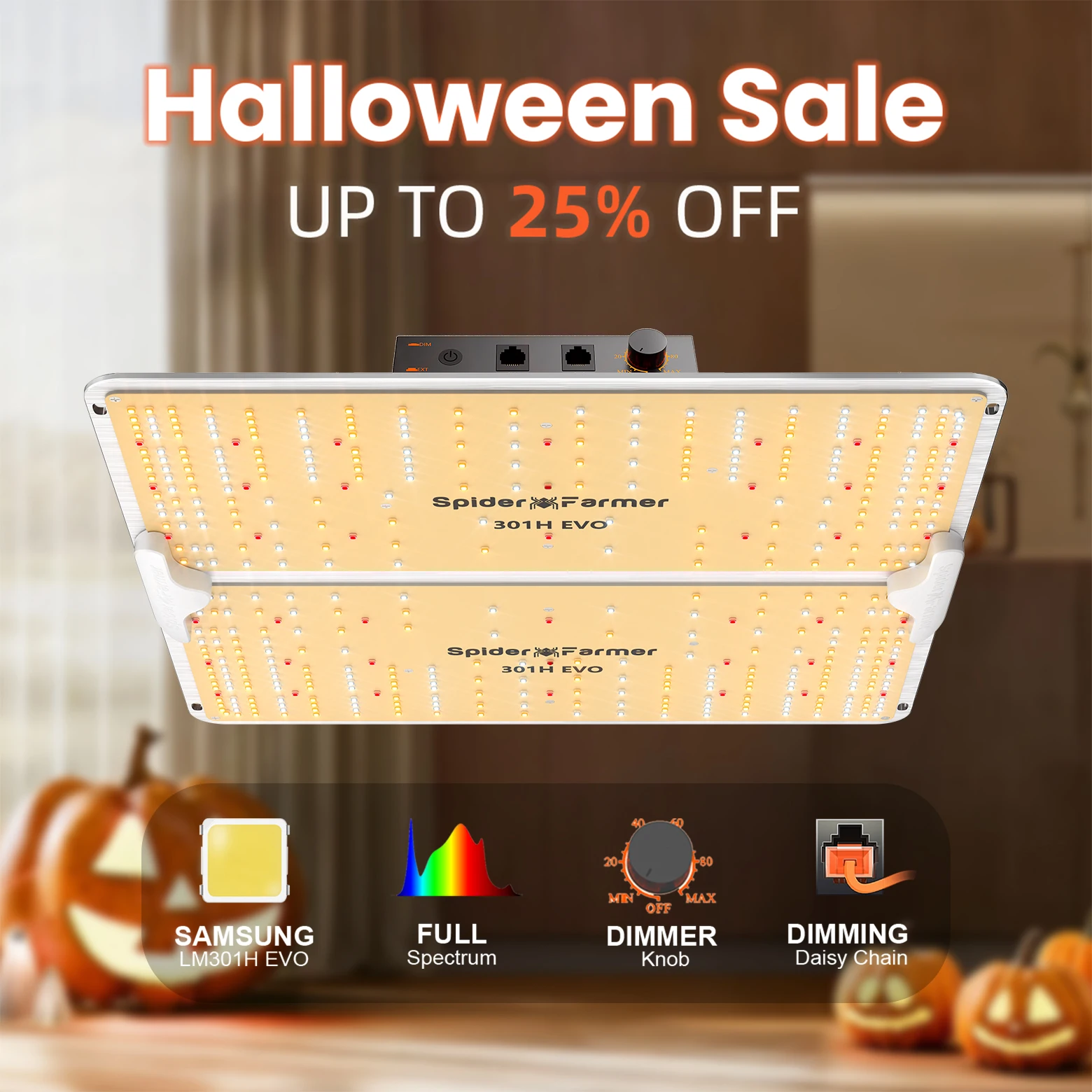 

Spider Farmer SF2000Pro EVO LED Grow Light Dimmable Light Board for Plants Grow Tent Kits, Smart GGS Compatible