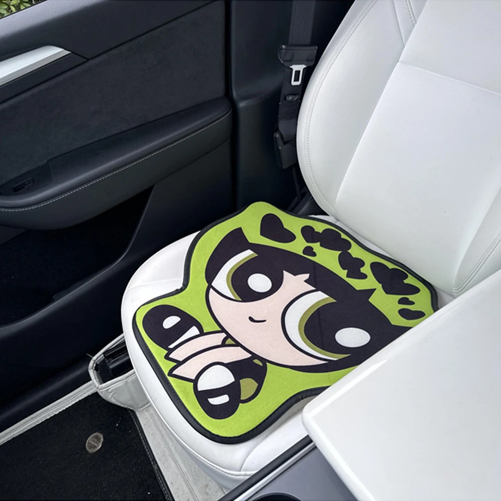 Cartoon Anime The Powerpuff Girls Car cuscino del sedile antiscivolo Kawaii Cute Auto Seat Cushion accessori per la decorazione d\'interni