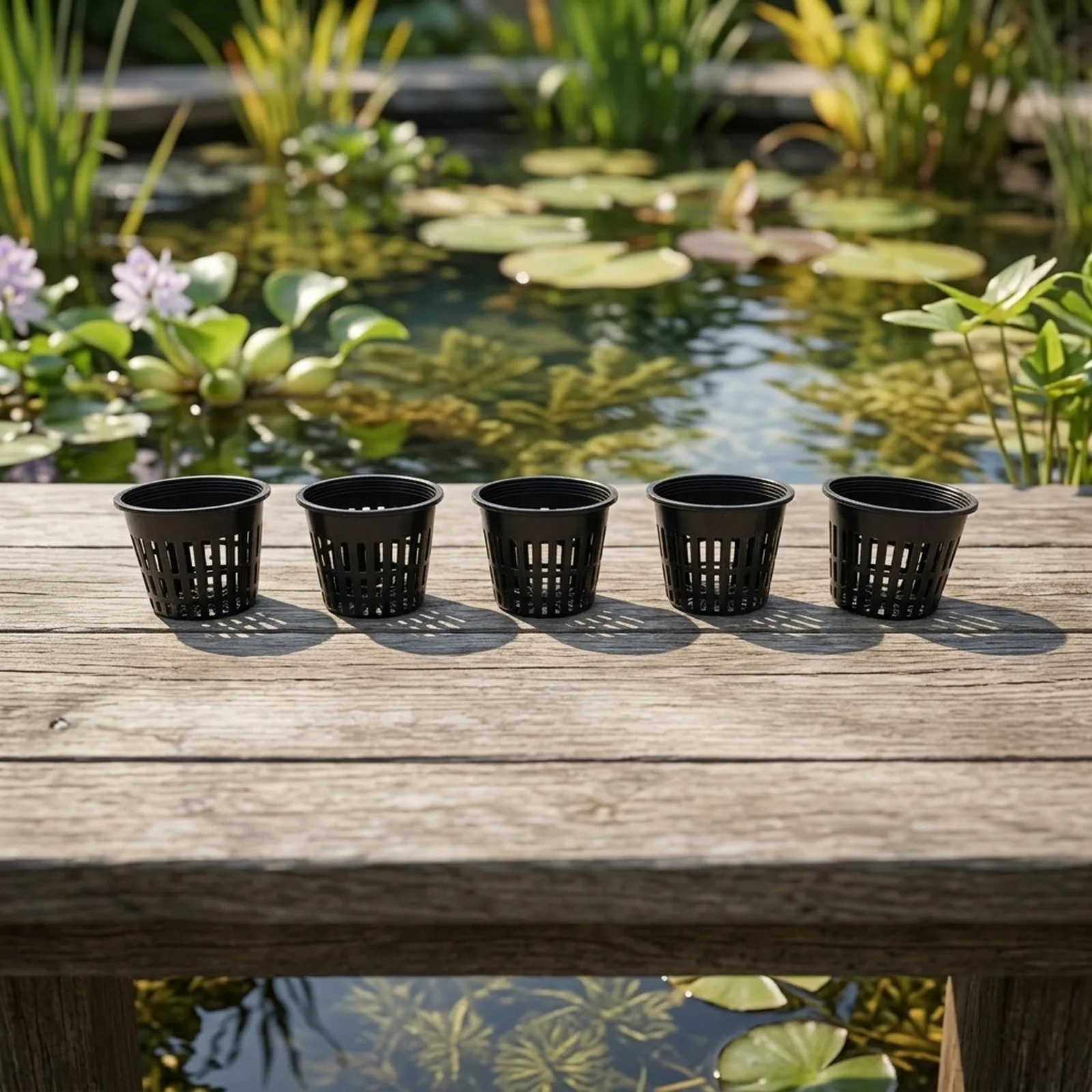 Plant Support for Aquatic Environments Designed with Balanced Perforation Density on Walls and Base for Steady Flow