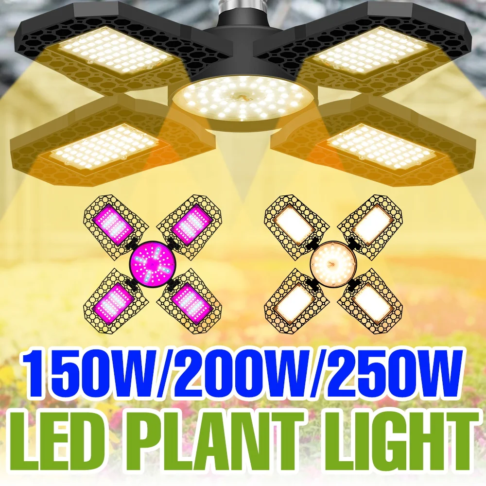 

250W LED E27 Grow Light Bulb Full Spectrum Indoor Greenhouse Tent Succulent Fruit Hydroponics Plant Cultivation Lamp Deformable
