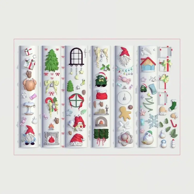 Moule à ongles 3D en Silicone, dessin animé, fleur de noël, papillon, modèles d'ongles, décoration Nail Art, modèle de manucure pour breloques d'ongles