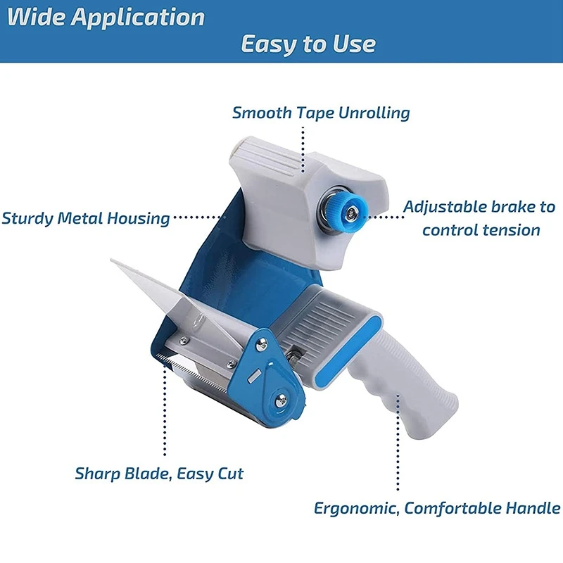 موزع شريط التعبئة (عبوة واحدة) موزع شريط تحميل جانبي صناعي خفيف الوزن مقاس 2 بوصة (أزرق)