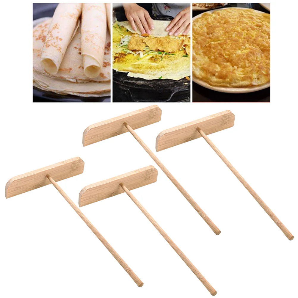 

Bamboo Spreader Pancake Scraper Lightweight Kitchen Tools Wooden Crepe Making Tool Perfect Size Crepe Pan Frying Skillet Baking