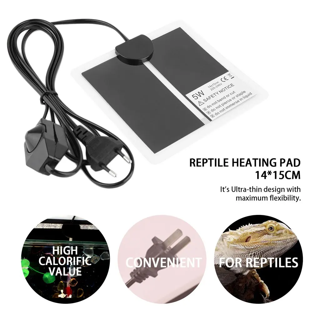 5-45W Terrarium Reptiles Heat Mat Climbing Pet Heating Warm Pads Adjustable Temperature Controller Mats EU/US