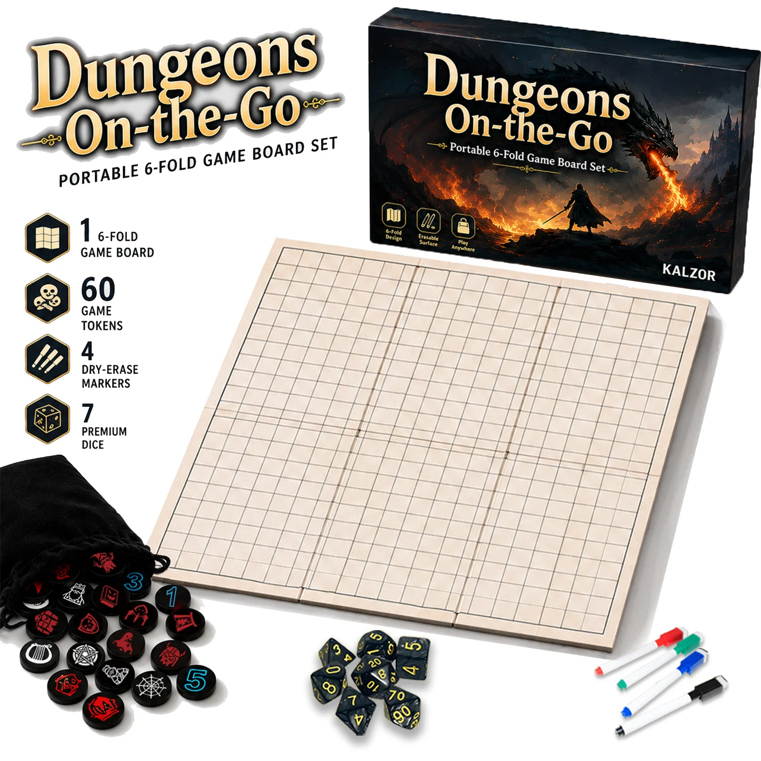 Board Game Vector - Deluxe Portable RPG Adventure Game Kit,