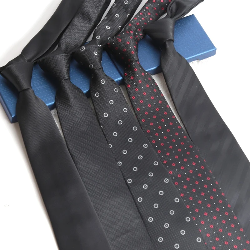 

Men Classic Black Tie Luxury 8CM Necktie Stripes Ties for Man Groom Jacquard Woven Elegant Neck Tie for Business Wedding Party