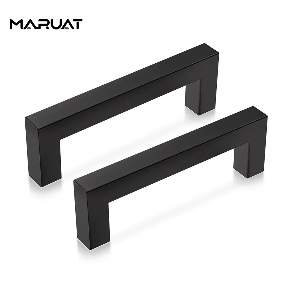 Kitchen Square Cabinet Handles Matte Black Cabinet Pulls Hardware Kitchen Handles for Cabinets Cupboard T Bar Drawer Handles