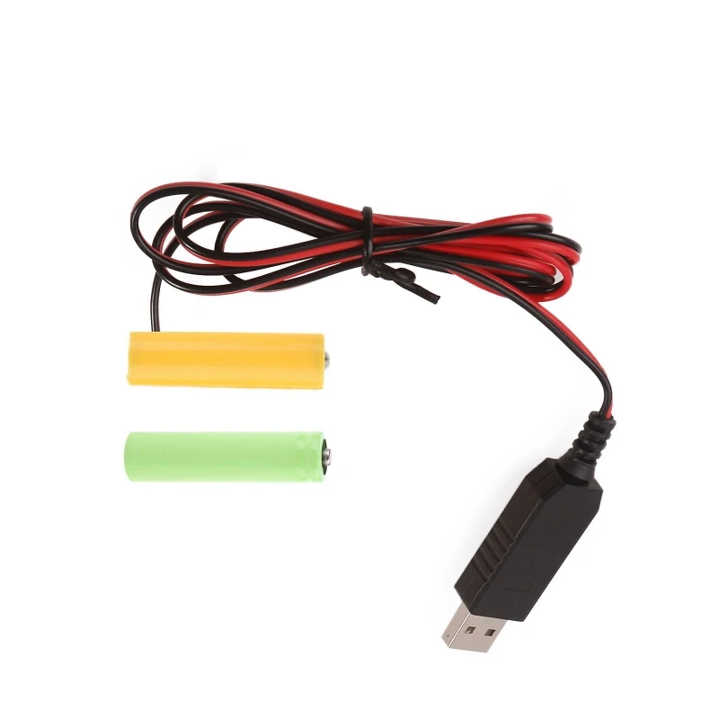 eliminatori batteria USB 5V sostituiscono 2x cavo alimentazione a batteria fittizia LR6 AA da 1,5 V Dropship