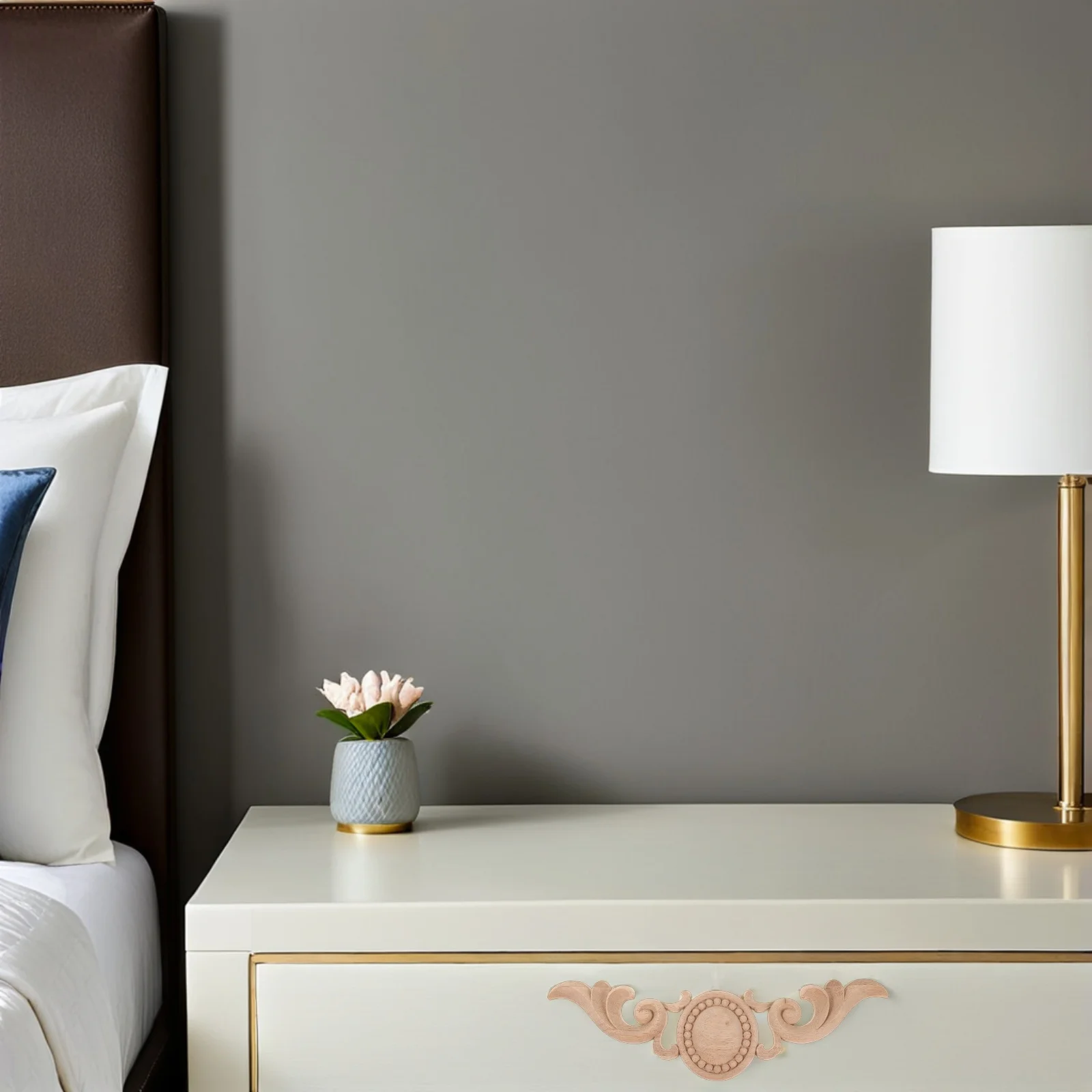 2 قطعة أثاث الزاوية الخشبية يزين الزخرفية منحوتة باليد خشبية Onlays DIY بها بنفسك ديكور المنزل زهرة الخشب منحوتة تقليم صب