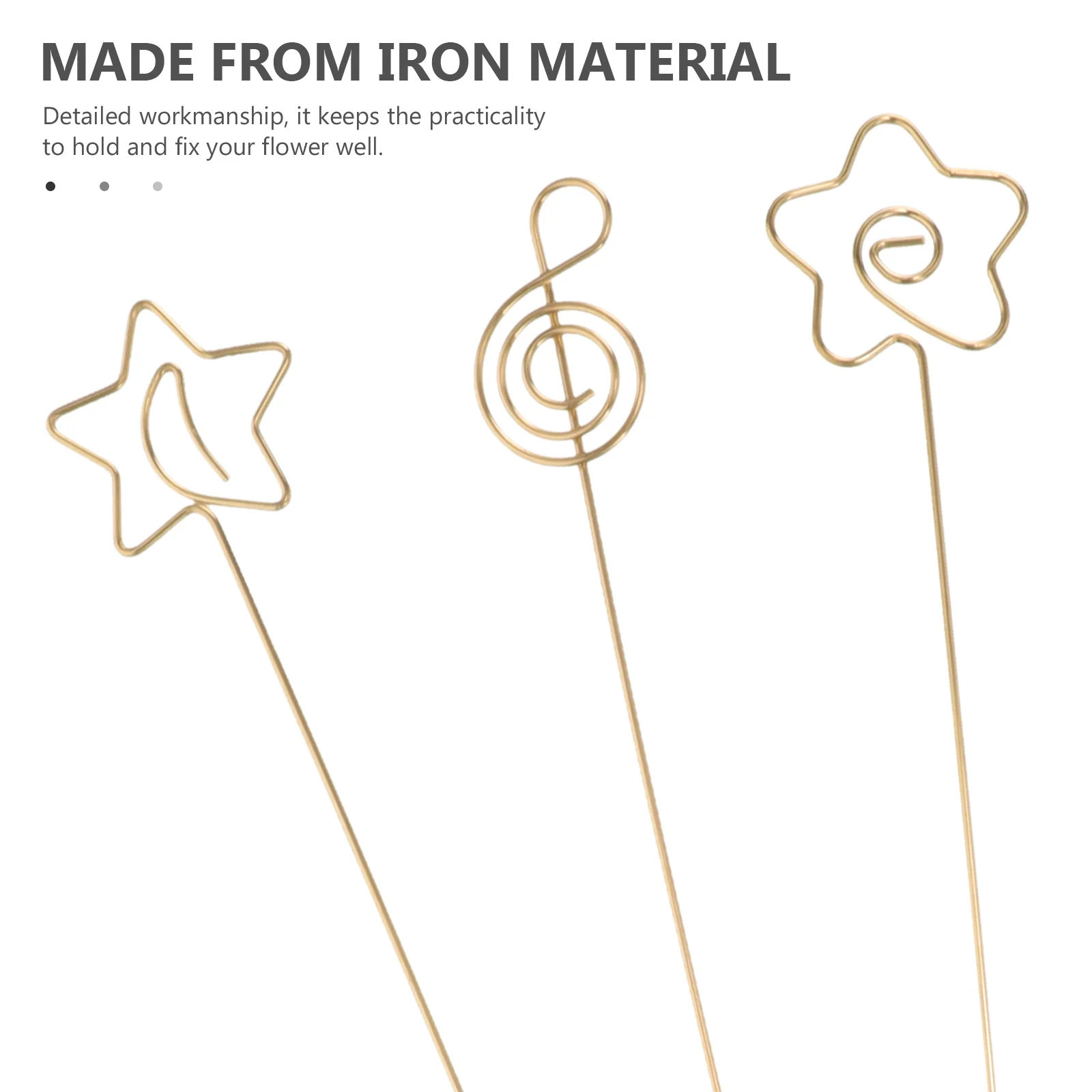 

30 Pcs Flower Card Holder Bouquet Pick Decorative Placecard Floral Picks Clips for Cards Metal