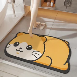 Cartoon bathroom absorbent floor mat animal diatom mud non-slip mat toilet wear-resistant quick-drying carpet entrance porch mat