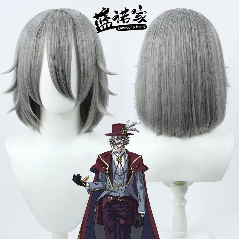 Jack The Rippe Cosplay Wig Anime Record Of Ragnarok Gray Short Heat Resistant Synthetic Hair Halloween Party Carnival + Wig Cap