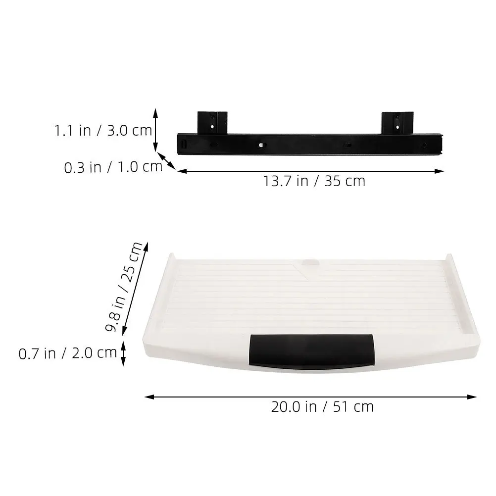 1Set Sliding Keyboard Tray Under Desk Heavy Duty Keyboard Drawer with Exquisite Workmanship Easy Installation for Extended Daily