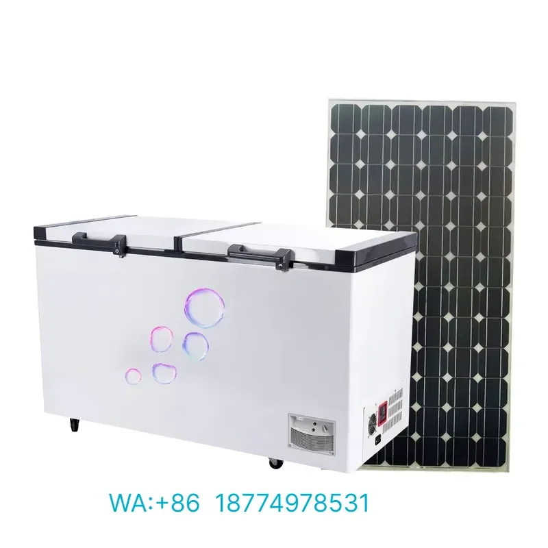 for Leading Technology Solar Freezer Double Thick Top Open Door 508 Litres with Solar System Dc 12 24V Freezer off Grid