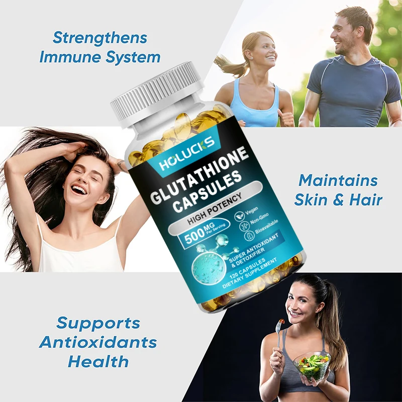 Glutathione Capsules | Highly Bioavailable Reduced Glutathione Supplement | Organic L-Glutathione Supplement for Antioxidant