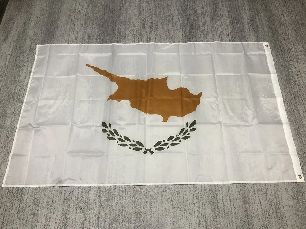 Cyprus flag 3x5fts 90x150cm double penetration polyester Hanging banner Cyprus National flag for home decoration