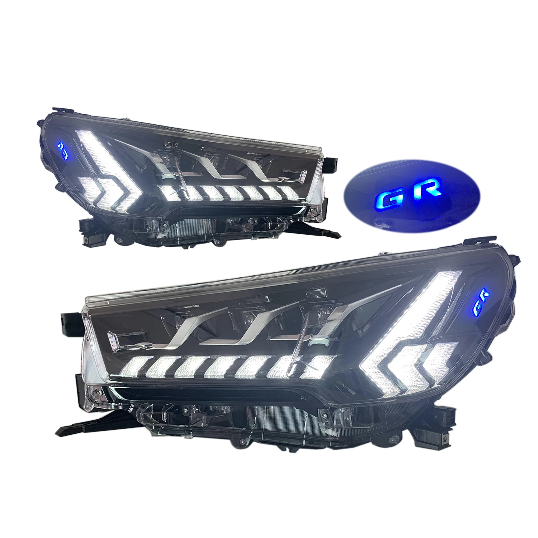 

Modified LED GR 3 Lens Head Lamp for Hilux 2021+ Pickup Truck Exterior Accessories for Hilux Revo Rocco GR Headlights