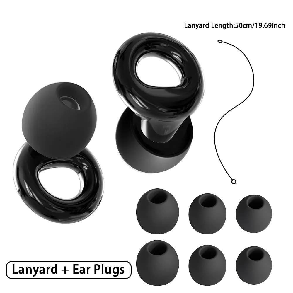HUAK plus Ear Plugs with Silicone Lanyard High Fidelity Reusable for Concerts Festivals Live Events Musicians DJs Noise Reductio