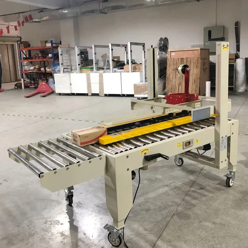 DPA-50L Top and Bottom Side Belt Small Business Case Carton Box Sealer Packaging hine