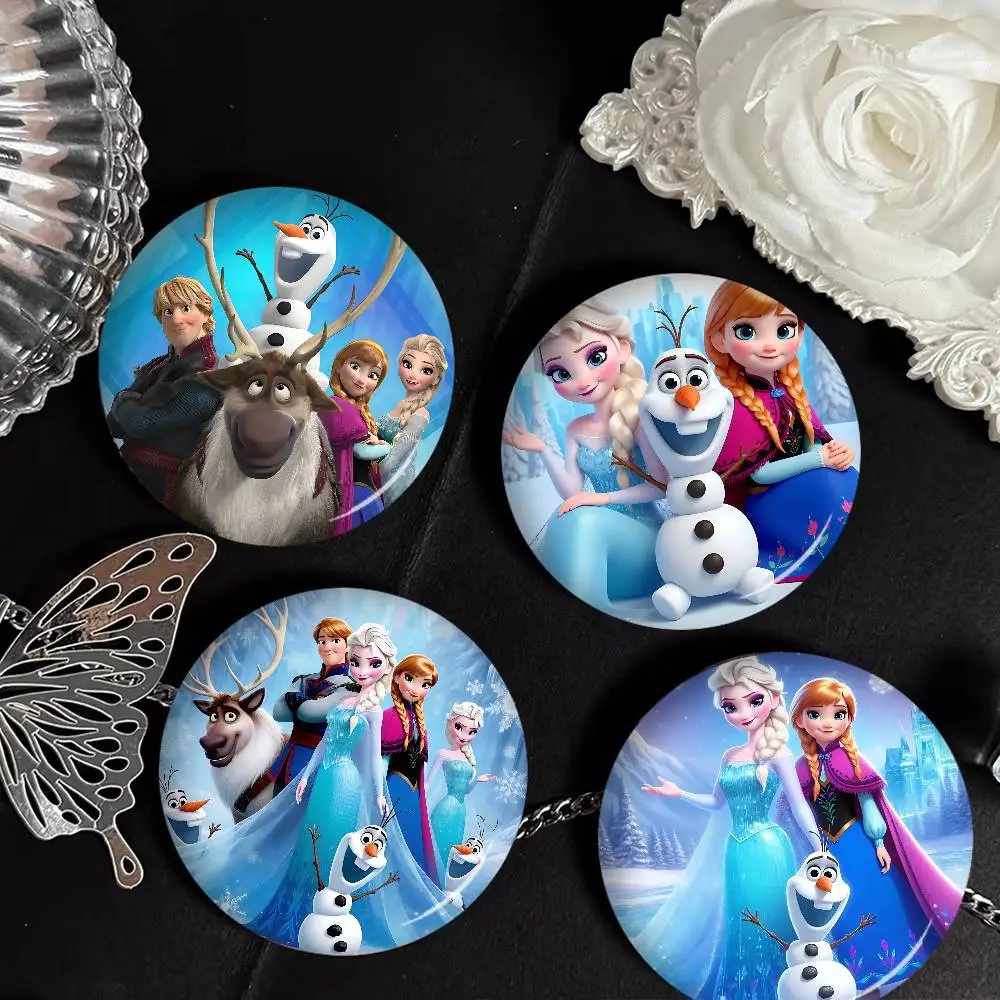 Cartoon-F-Frozenes 58mm Cute Anime Figure Icon Badge Handmade Tinplate Brooch for Backpack Clothes Chest Ornament Gifts
