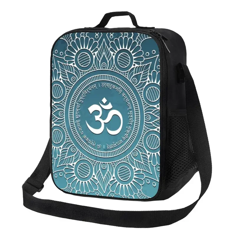 

Maha Mrityunjaya Mantra Thermal Insulated Lunch Bags Om Yoga Mandala Buddhism Aum Resuable Lunch Tote for Storage Bento Food Box