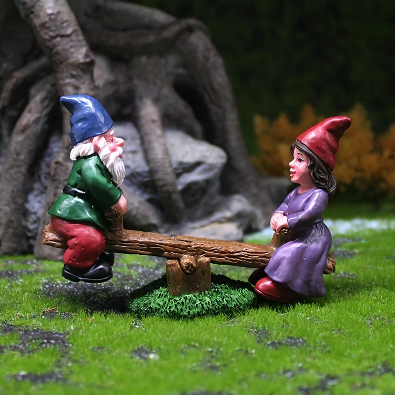 

Dwarf Seesaw Outdoor Garden Patio Outdoor Landscape Decoration Small Gift Ornaments the Best Gift for Office Desktop Ornaments