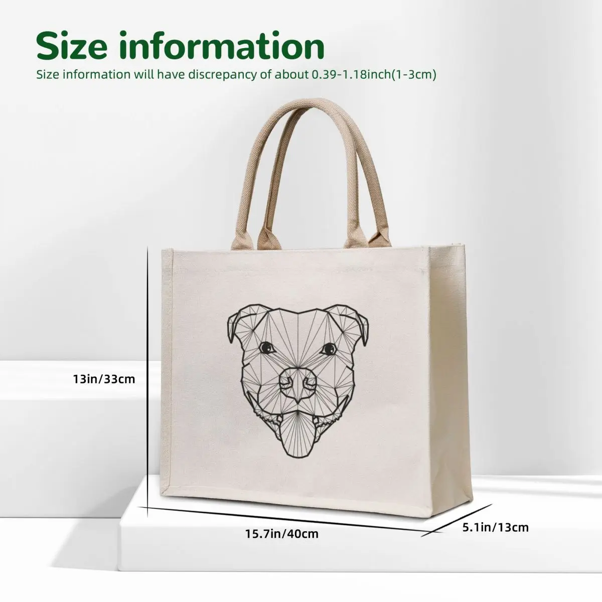 Staffy Tote Bag tote bags men canvas tote bags Women's beach bags Canvas