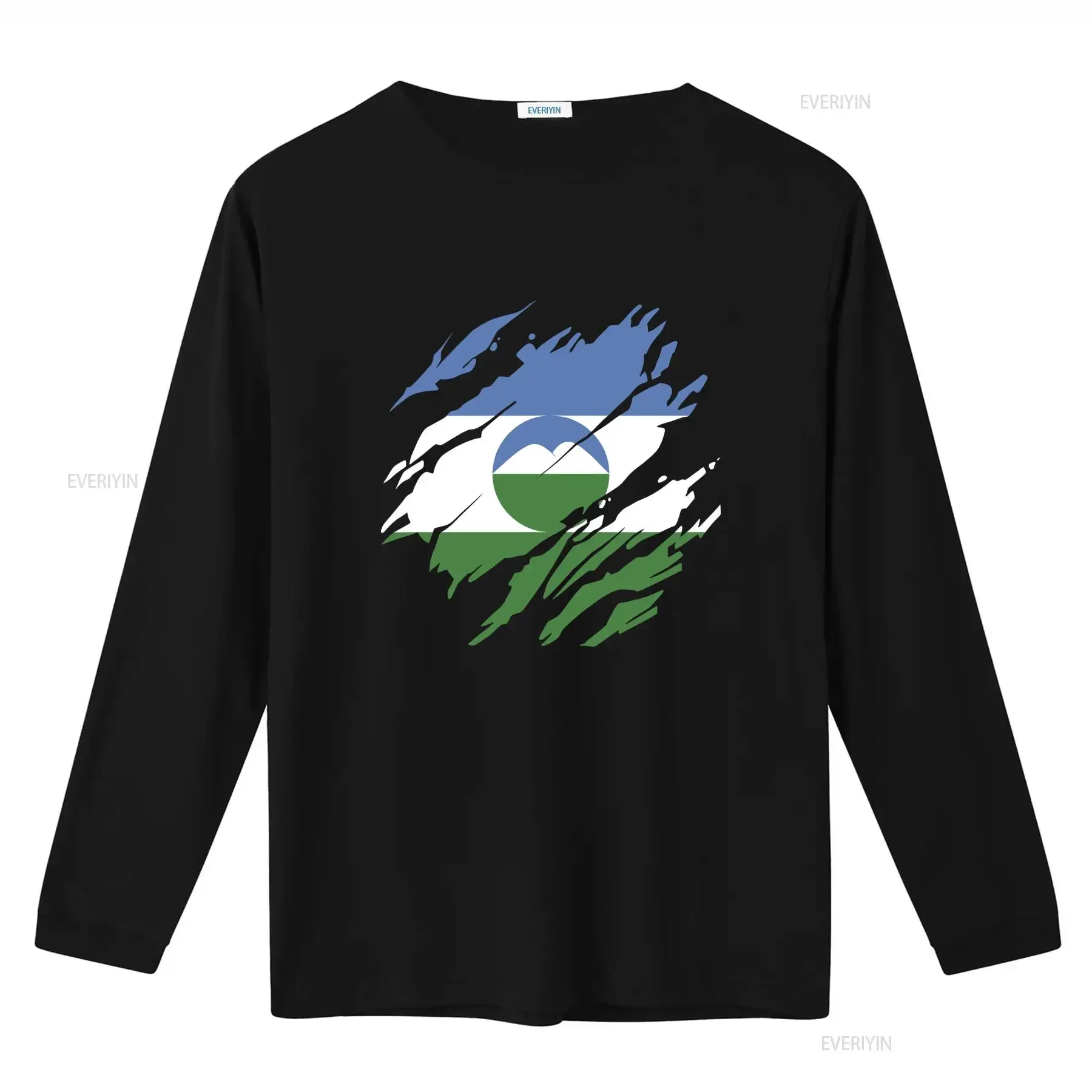 Kabardino Balkaria Flag Torn Design Men's 100 Cotton T Shirt vintage Washed Top For Everyday Wear fashion Comfortable