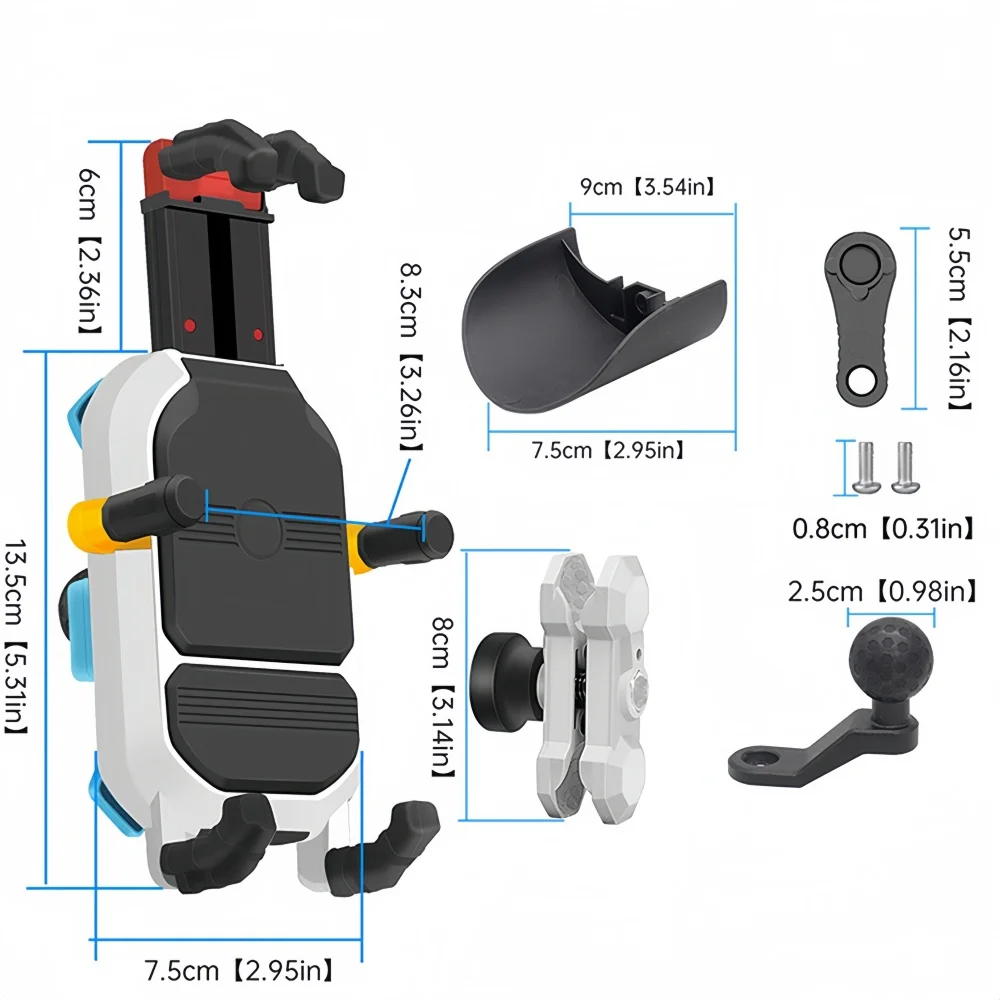 Shock Absorbing Rearview Mirror Mount - 360° Rotation Phone Holder for 4.7-7.2