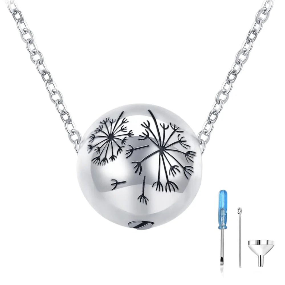 Urn Necklace for Women Ashes Dandelion Cremation Necklace for Human & Pet Ashes - Memorial Jewelry Hold Loved Ones\'s Ashes