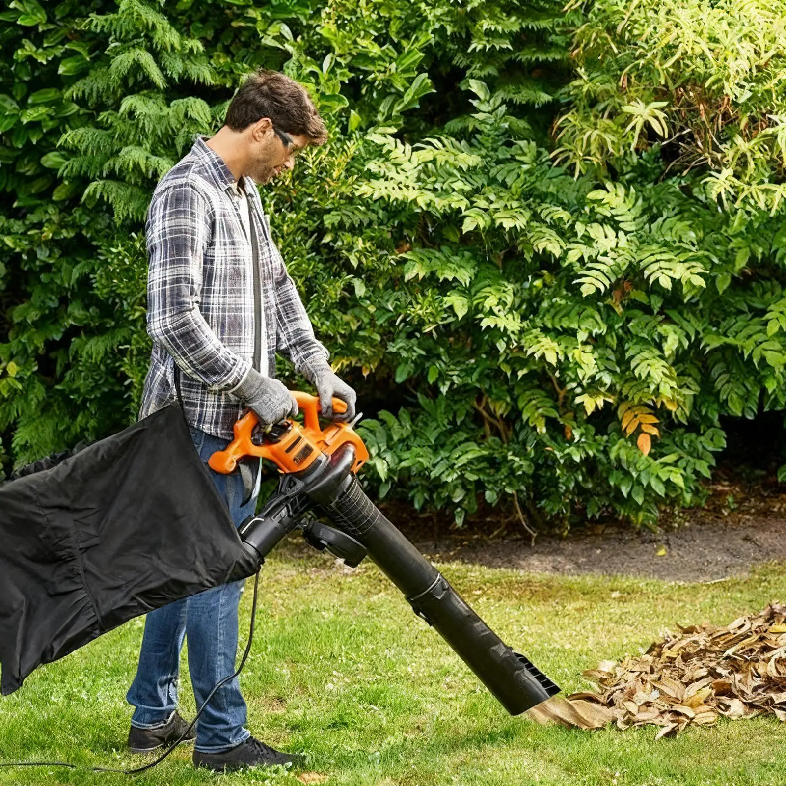Leaves Vacuum Bag Bottom Zipper Debris Bag Dust Collection Debris Organizer For Yard Garden Patio Driveway Pathway Outdoor