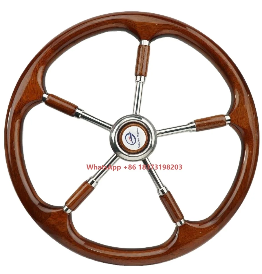

Genuine Goods Marine Yacht Boat Accessories Marine Wooden Spoke Steering Wheel
