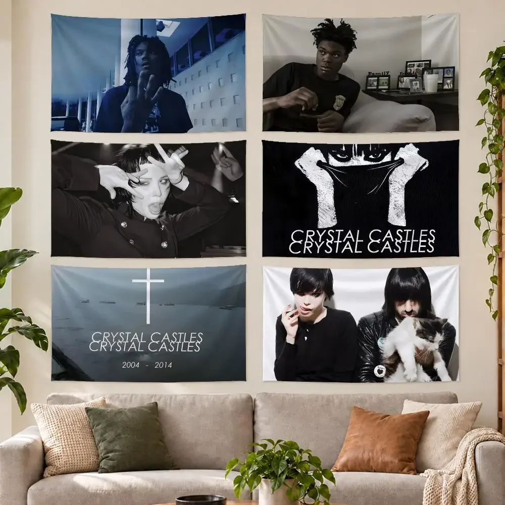 Music Band C-Crystal Castles Tapestry Outdoor Parties Bedrooms Living Rooms Dorm Rooms Wall Decor Banners Gifts